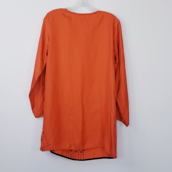KAS New York 100% Silk Orange Embellished Tunic - Picture 13 of 13
